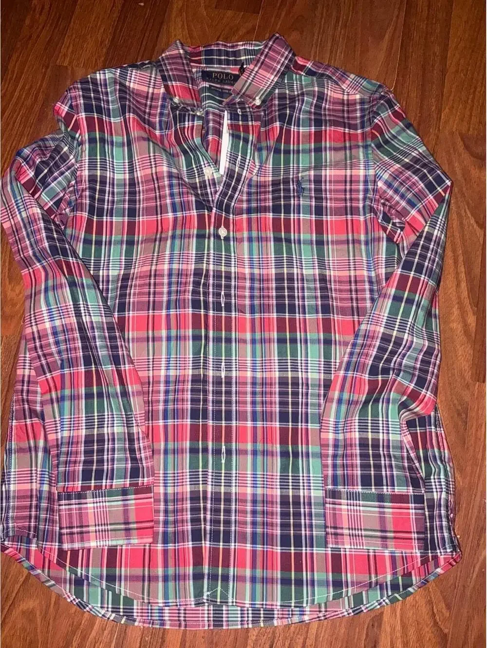 Polo Ralph Lauren Shirt Boys Size Large Plaid Button Up Colorful